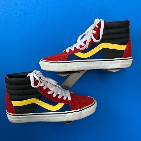 Vans Sk8-Hi Pro Classics Red/yellow Suede Skate Shoes Mens Size 7 - Picture 2 of 8